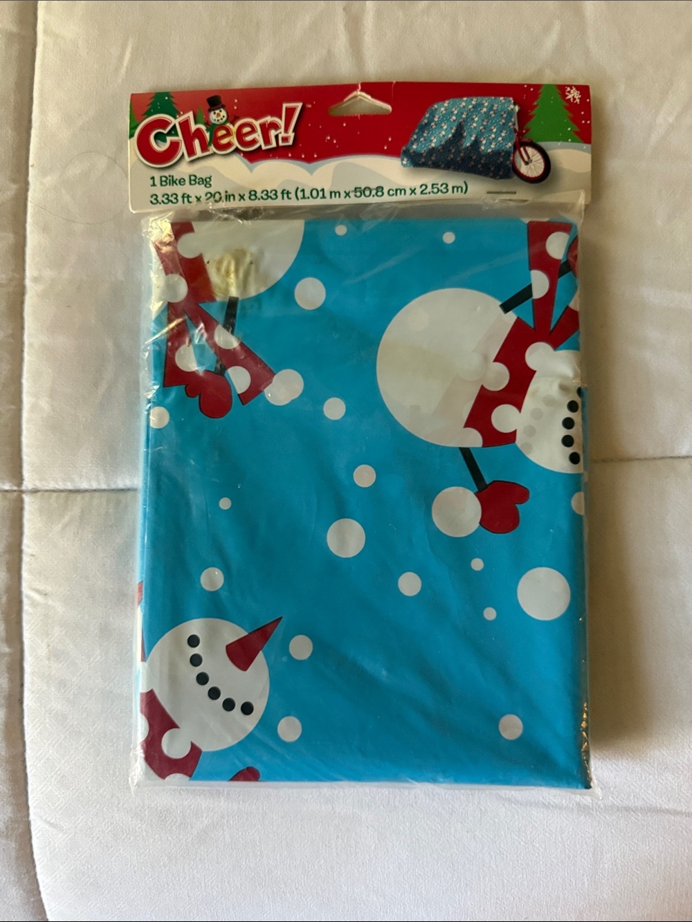Kids Blue Snowman Bike Bag - Holiday Gift Wrap
